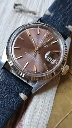 VINTAGE ROLEX DATEJUST 1601 CHOCO BROWN DIAL MEN'S AUTOMATIC WATCH 1965