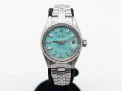 ESTATE $9000 ROLEX DATEJUST BLUE TIFFANY & CO LADIES SS WATCH SERVICED