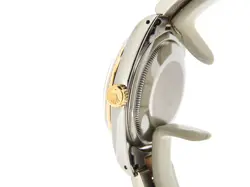 Rolex Datejust Mens 18K Gold Stainless Steel Watch Black Tapestry Dial 16233