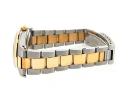 Rolex Datejust Mens 18K Gold Stainless Steel Watch Black Tapestry Dial 16233