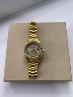 ROLEX LADY-DATEJUST 69173 CHAMPAGNE DIAL 26MM 18K YELLOW GOLD WATCH