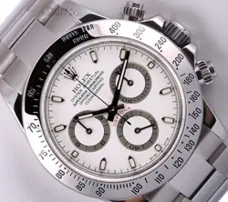 ROLEX MENS DAYTONA 116520 STAINLESS STEEL 40MM WATCH-WHITE CHRONOGRAPH DIAL