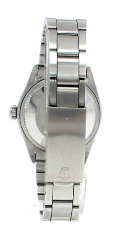 Men VINTAGE Rolex Oyster Perpetual Date Stainless Steel White Roman Buckley 34mm