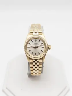 $20,000 ROLEX OYSTER PERPETUAL 24MM 14K YELLOW GOLD LADIES WATCH SERVICED CARD