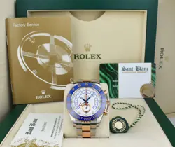 ROLEX - 44MM 18KT ROSE GOLD & SS YACHTMASTER II BLUE HANDS 116681 - SANT BLANC