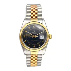 ROLEX 16013 OYSTER PERPETUAL DATEJUST CONCENTRIC DIAL 18K YELLOW GOLD SS BOX