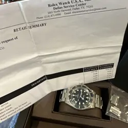 Tudor Rolex 79090 Blue 2 Line Submariner 40mm w/Service Paper /Box
