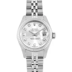 ROLEX DATEJUST 10P DIAMOND 79174G SILVER F NUMBER SECOND HAND WOMEN