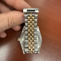 ROLEX DATEJUST WITH AFTERMARKET DIAMONDS AND AFTERMARKET BRACELET
