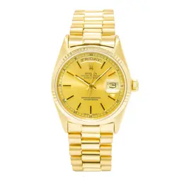 ROLEX DAY-DATE 18038 18K YELLOW GOLD PRESIDENT CHAMPAGNE DIAL  AUTO UNISEX 36MM