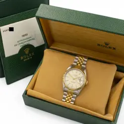 MEN'S ROLEX OP DATEJUST TWO-TONE WATCH REF.#16233 W/BOX & PAPERS 36MM W173562-1