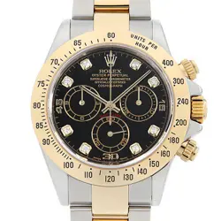 ROLEX COSMOGRAPH DAYTONA 8P DIAMOND 116523G BLACK P NUMBER SECOND HAND MENS