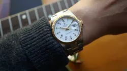 Rolex 15223 Date 34 mm Steel & 18k Gold Tags Hologram Unpolished N.O.S. c. 2005
