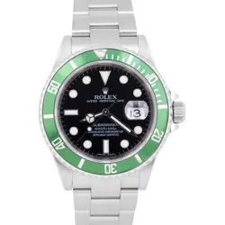 PAPERS ROLEX SUBMARINER DATE 40MM KERMIT GREEN STAINLESS REHAUT 16610 LV BOX