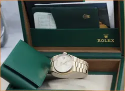 ROLEX REF 19018 OYSTERQUARTZ DAY-DATE PRESIDENT  18K  SOLID YELLOW GOLD 36MM .