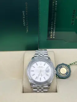 NEW ROLEX DATEJUST 41MM 126300 SILVER INDEX DIAL JUBILEE BOX PAPERS