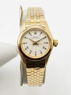 ESTATE $20,000 ROLEX OYSTER 18K YELLOW GOLD WHITE LADIES WATCH SERVICED
