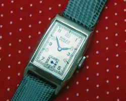 1950S MANUAL ROLEX VICEROY RECTANGULAR 22X37MM FANCY CASE SILVER DIAL SERVICED