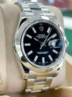 ROLEX DATEJUST II 41MM 116300 BLACK DIAL STAINLESS STREEL OYSTER BRACELET WATCH