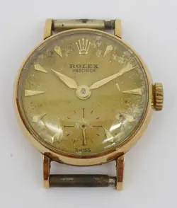 VINTAGE LADIES 18CT GOLD ROLEX PRECISION WRISTWATCH  REF 9074 1941