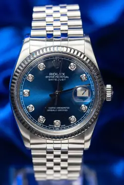 ROLEX DATEJUST NAVY BLUE MEN'S WATCH - 16014