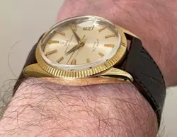 TUDOR (ROLEX) PRINCE OYSTERDATE AUTOMATIC WATCH  14K GOLD BEZEL GP CASE