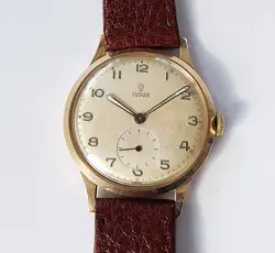 1965 SOLID GOLD ROLEX TUDOR 15 JEWELS SWISS LEVER WRIST WATCH CAL 290 WORKING