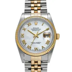 USED ROLEX DATEJUST 16233NR WHITE CASE: 36×36MM MEN'S WATCH #10134