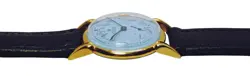 VINTAGE ROLEX MARCONI TURCOISE BLUE DIAL SPIDER LUGS 18K GOLD PLATED WIND UP
