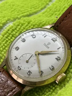 TUDOR ROLEX  BRITISH RAIL PRESENTATION WATCH 1950S  9CT GOLD