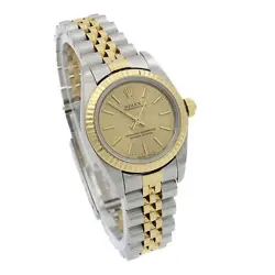 Rolex OP Ladies Two-Tone Watch Ref 76193 Champagne Dial 26mm AS IS #W120080-1