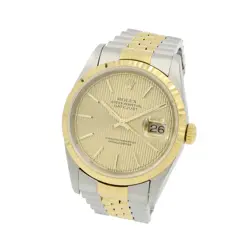 ROLEX OYSTER PERPETUAL DATEJUST REF 16233 CHAMPAGNE TAPESTRY DIAL 36MM W184143-2