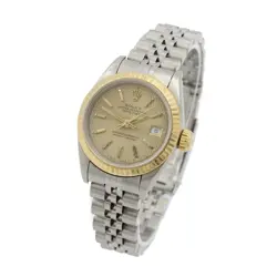 LADIES ROLEX OP DATEJUST REF. 69173 CHAMPAGNE TAPESTRY DIAL 26MM #W175945-1