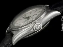 1951 ROLEX Vintage Mens Oyster Perpetual SS Steel Bubbleback Watch - Warranty