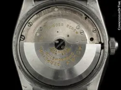 1951 ROLEX Vintage Mens Oyster Perpetual SS Steel Bubbleback Watch - Warranty