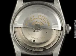 1951 ROLEX Vintage Mens Oyster Perpetual SS Steel Bubbleback Watch - Warranty