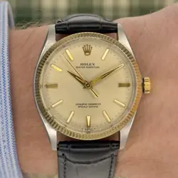 VINTAGE 1965 ROLEX OYSTER PERPETUAL - REF. 1005 - 34MM - TWO TONE - MENS WATCH