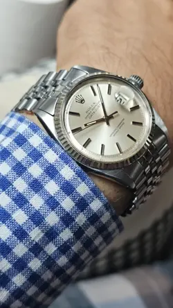 VINTAGE ROLEX DATEJUST 1601 SILVER DIAL MEN'S AUTOMATIC WATCH 1971