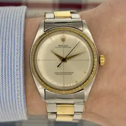 VINTAGE 1960S ROLEX OYSTER PERPETUAL - REF. 1008 - 34MM - TWO TONE - MENS WATCH