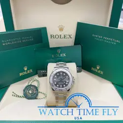 ROLEX YACHT-MASTER 37MM 268622 STAINLESS STEEL AND PLATINUM DARK RHODIUM DIAL