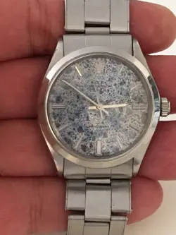 VINTAGE ROLEX AIR KING  REF. 5500  STUNNING TROPICAL PATINA SPECKLES DIAL!
