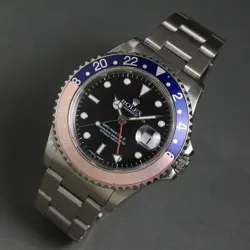 1998 ROLEX 16710 GMT MASTER II STAINLESS STEEL BOX & PAPERS, FADED BEZEL