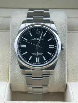 ROLEX OYSTER PERPETUAL 41, 124300, BLACK DIAL, 41MM, 2021 BOX AND PAPERS