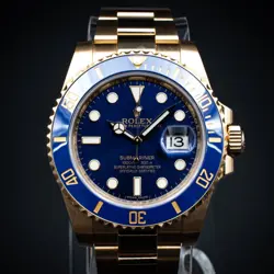 ROLEX SUBMARINER 40MM BLUE DIAL & BEZEL IN 18K YELLOW GOLD, REF. 116618LB W/ B&P