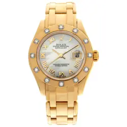 ROLEX PEARLMASTER 80318 18K YELLOW GOLD MOTHER OF PEARL DIAL 29MM AUTOMATIC