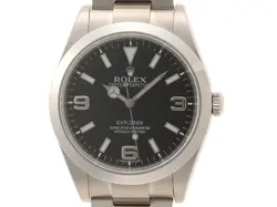 ROLEX EXPLORER I 214270 BLACK DIAL 39MM BLACK OUT PEARSKIN BUCKLE AUTOMATIC #071