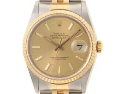 ROLEX DATEJUST 16233 AUTOMATIC L# /YG CHAMPAGNE DIAL #101