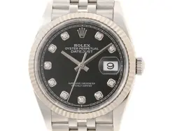 ROLEX 126234 DATEJUST 36 10PD BLACK DIAL #024