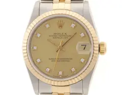 ROLEX E# DATE JUST 68273G /YG /YG CHAMPAGNE AUTOMATIC #076
