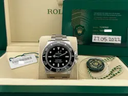 ROLEX SUBMARINER 124060 41MM BLACK CERAMIC STAINLESS BOX PAPERS 2022